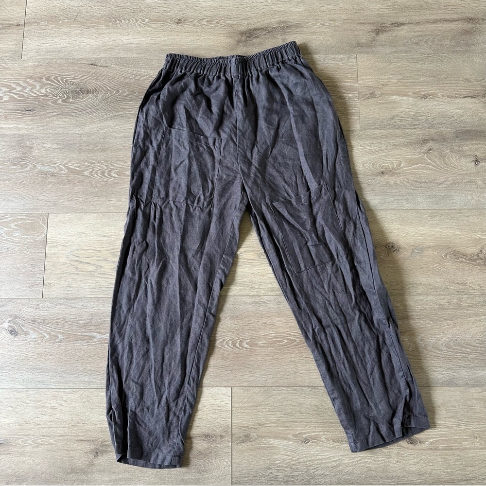 New Mordenmiss 100% Linen Gray Pants Sz M